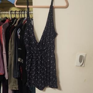 Floral Black Women's Romper